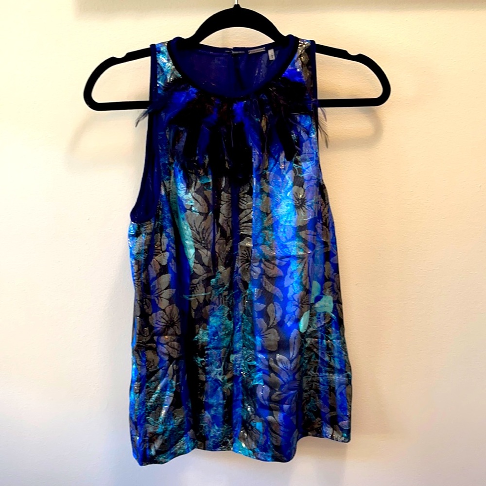 Gigi Feather Print Silk Blend Blouse